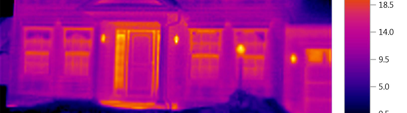 Infrared scan of exterior of home