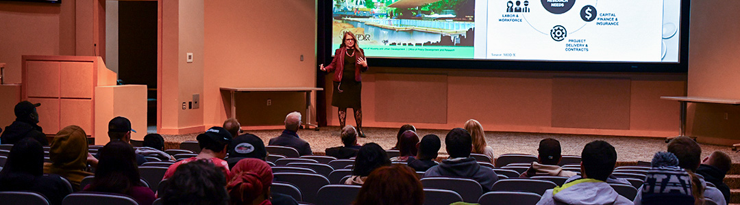 Students, faculty, and staff attending 2023 Hankin Lecture by Theresa Weston